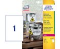 Label, Polyester, 297 x 210mm, 20x 1pcs, White
